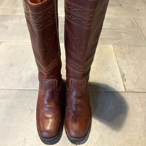 Frye  Brown Leather Western Boots